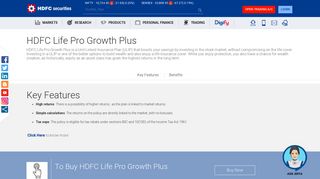 HDFC Life Pro Growth Plus - Online Stock Market Trading and ...