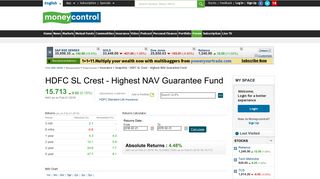 HDFC SL Crest - Highest NAV Guarantee Fund: Latest ... - Moneycontrol