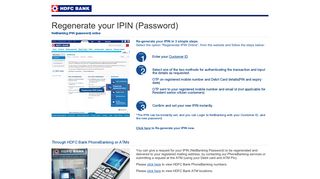 HDFC Bank | NetBanking-Regenerate your IPIN