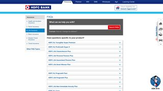 Life Insurance - HDFC Bank