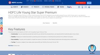 HDFC Life Young Star Super Premium - HDFC securities