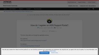 How do I register on HDS Support Portal? | Hitachi Vantara Community