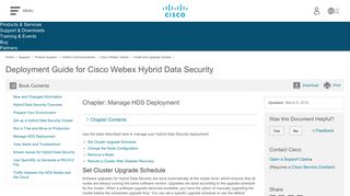 Manage HDS Deployment - Cisco