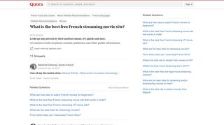 What is the best free French streaming movie site? - Quora
