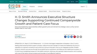 H. D. Smith Announces Executive Structure Changes Supporting ...