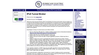 Hurricane Electric Free IPv6 Tunnel Broker