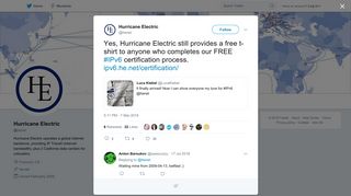 Hurricane Electric on Twitter: 