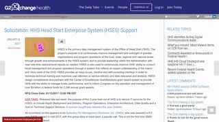 Solicitation: HHS Head Start Enterprise System (HSES) Support ...