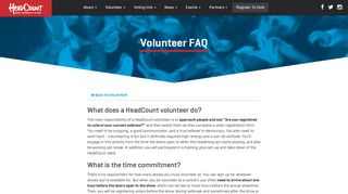 Volunteer FAQ - HeadCount