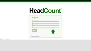 HeadCount Portal: Sign in