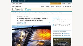 Winter wondering – how do I know if my headlights are switched on?