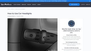 How to Use Car Headlights | YourMechanic Advice