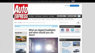 What are dipped headlights and when should you use them? | Auto ...