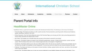 Parent Portal Info | International Christian School