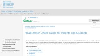 HeadMaster Online Guide for Parents and Students - Help Centers