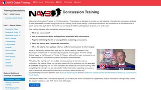 Concussions in Youth Sports Training Course - NYSCA Online