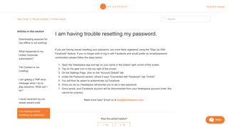 I am having trouble resetting my password. – Help ... - Headspace