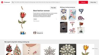Flower leaf zircon crystal alloy brooch pin women jewelry headwear24 ...