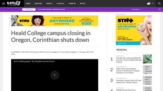 Heald College campus closing in Oregon, Corinthian shuts down | KATU