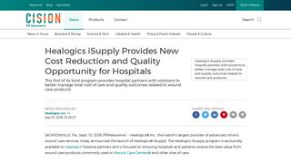 Healogics iSupply Provides New Cost Reduction and Quality ...
