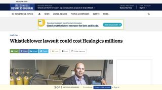 Whistleblower lawsuit could cost Healogics millions - Jacksonville ...