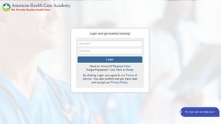 Login | User - American Health Care Academy