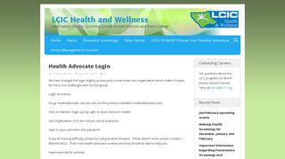 Health Advocate Login – LCIC Health and Wellness