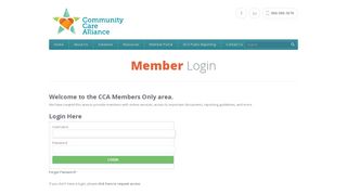 Member Login - Community Care Alliance