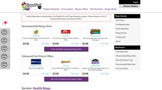 Health Bingo Review + Player Rewards | BingoPort