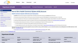 How to Get a Health Commerce System (HCS) Account