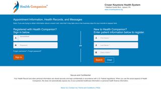 Registered with Health Companion? Sign in below.