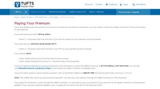 Paying Your Premium | Tufts Health Direct | Tufts Health Plan