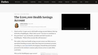 The $200,000 Health Savings Account - Forbes