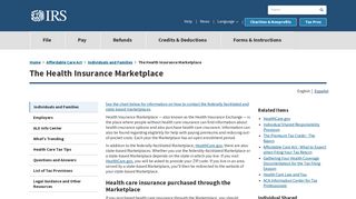 The Health Insurance Marketplace | Internal Revenue Service - IRS.gov