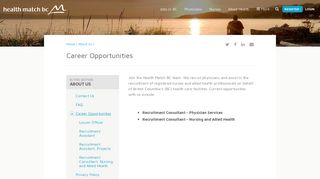 Career Opportunities - Health Match BC - British Columbia Physician ...