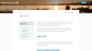 Jobs in BC - Health Match BC - British Columbia Physician, Nurse ...