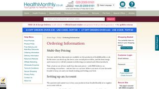 Ordering Information | HealthMonthly.co.uk
