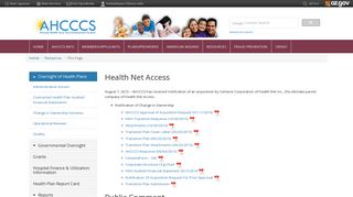Health Net Access - ahcccs