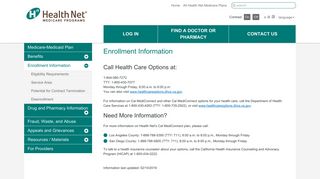 Enrollment Information | Health Net Cal MediConnect