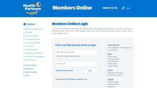 Members Online Home Page - Member login - Health Partners