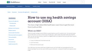 Health savings account (HSA) | HealthPartners