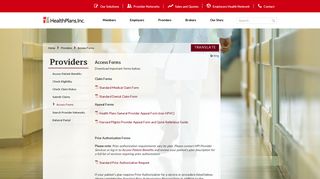 Health Plans Inc. | Health Care Providers - Access Forms