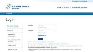 Patient Portal Login - National Jewish Health