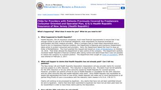 FAQs - Health Republic Insurance of New Jersey - Providers - NJ.gov