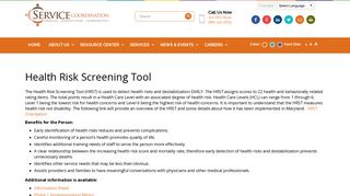 Health Risk Screening Tool | Service Coordination, Inc.