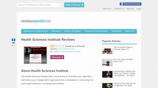 Health Sciences Institute Reviews - Legit or Scam? - Reviewopedia