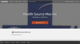 Health Source Mso Inc - Alhambra, CA - Management Service in ...