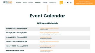 Event Calendar | Health Talks Online