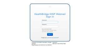 HealthBridge HISP Webmail Sign in