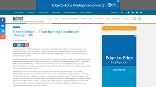 HealthBridge -- Transforming Healthcare Through HIE | HIMSS